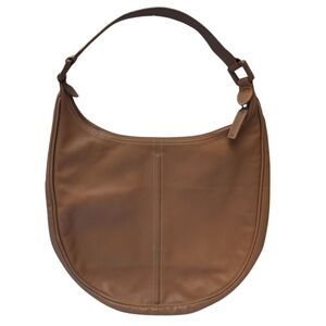 Longchamp Elegant Tan Leather Large Hobo Bag